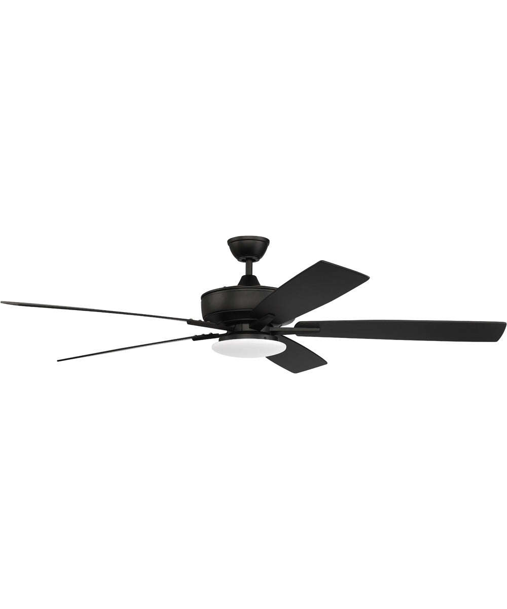 60" Super Pro 112 Slim Light Kit 1-Light Specialty Ceiling Fan (Blades Included) Flat Black