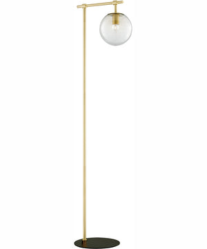Lencho 1-Light Floor Lamp Gold/Smoke Glass Shade