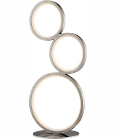 Fedora Led Table Lamp 3 Rings/Brushed Nickel