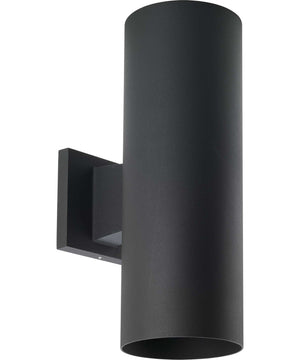 5" Outdoor Up/Down Wall Cylinder 2-Light Modern Outdoor Wall Lantern with Top Lense Black