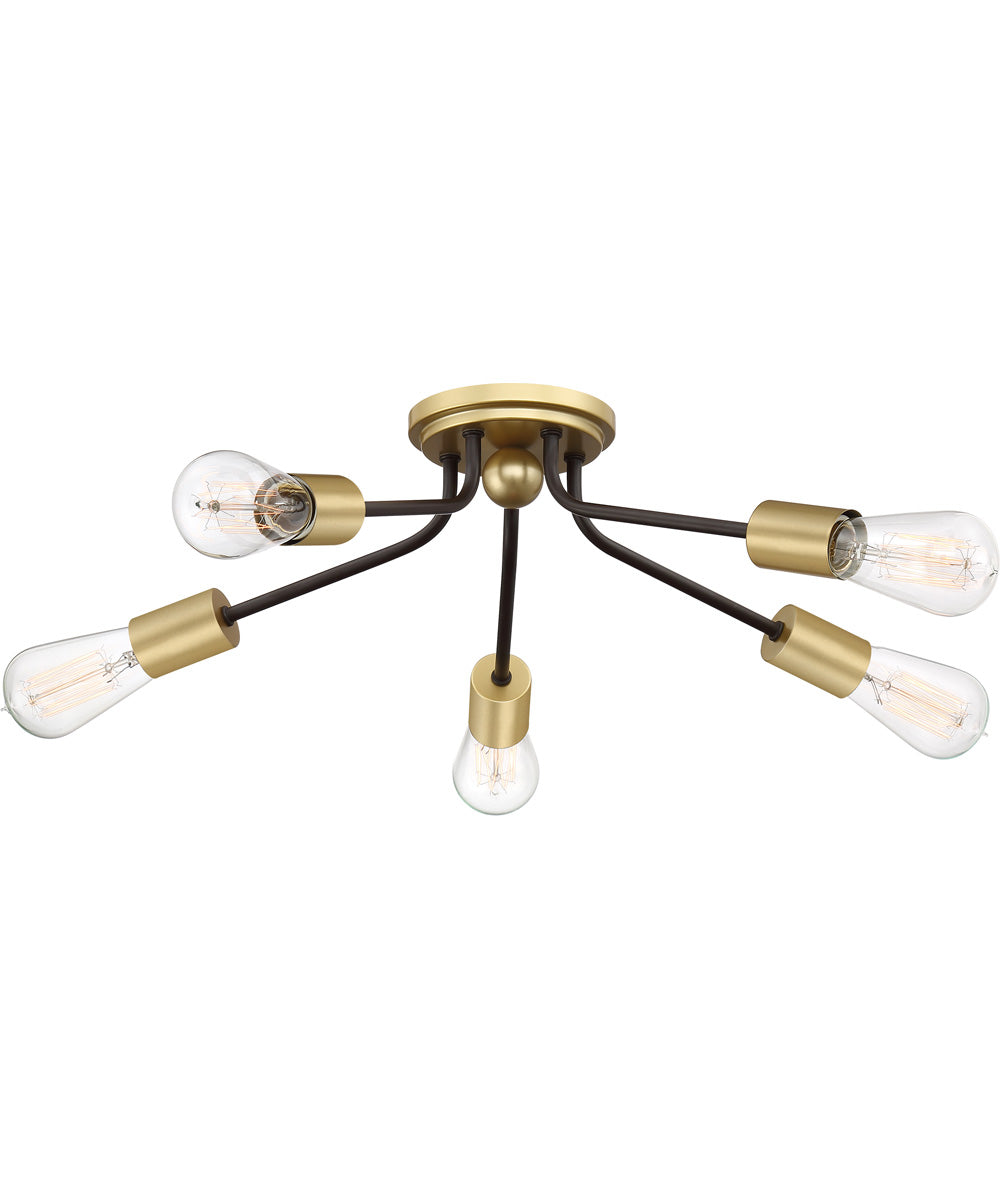 Latitude 5-light Flush Mount Western Bronze