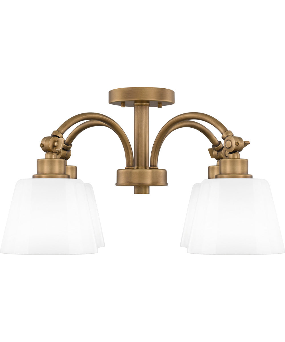 Quoizel Semi-Flush Mount Extra Large 4-light Semi Flush Mount Weathered Brass