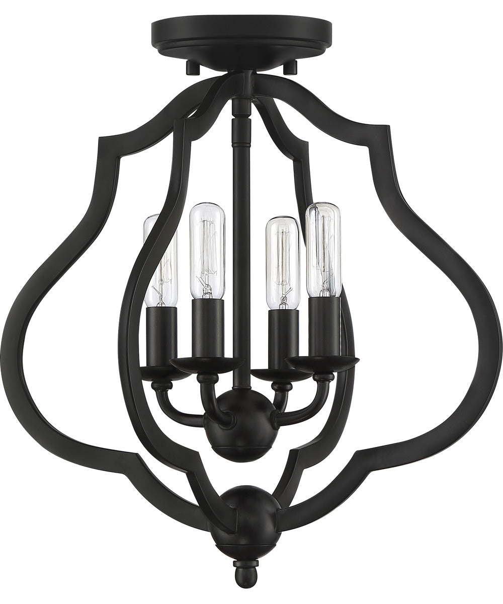 O'Keefe 4-light Semi Flush Mount Matte Black