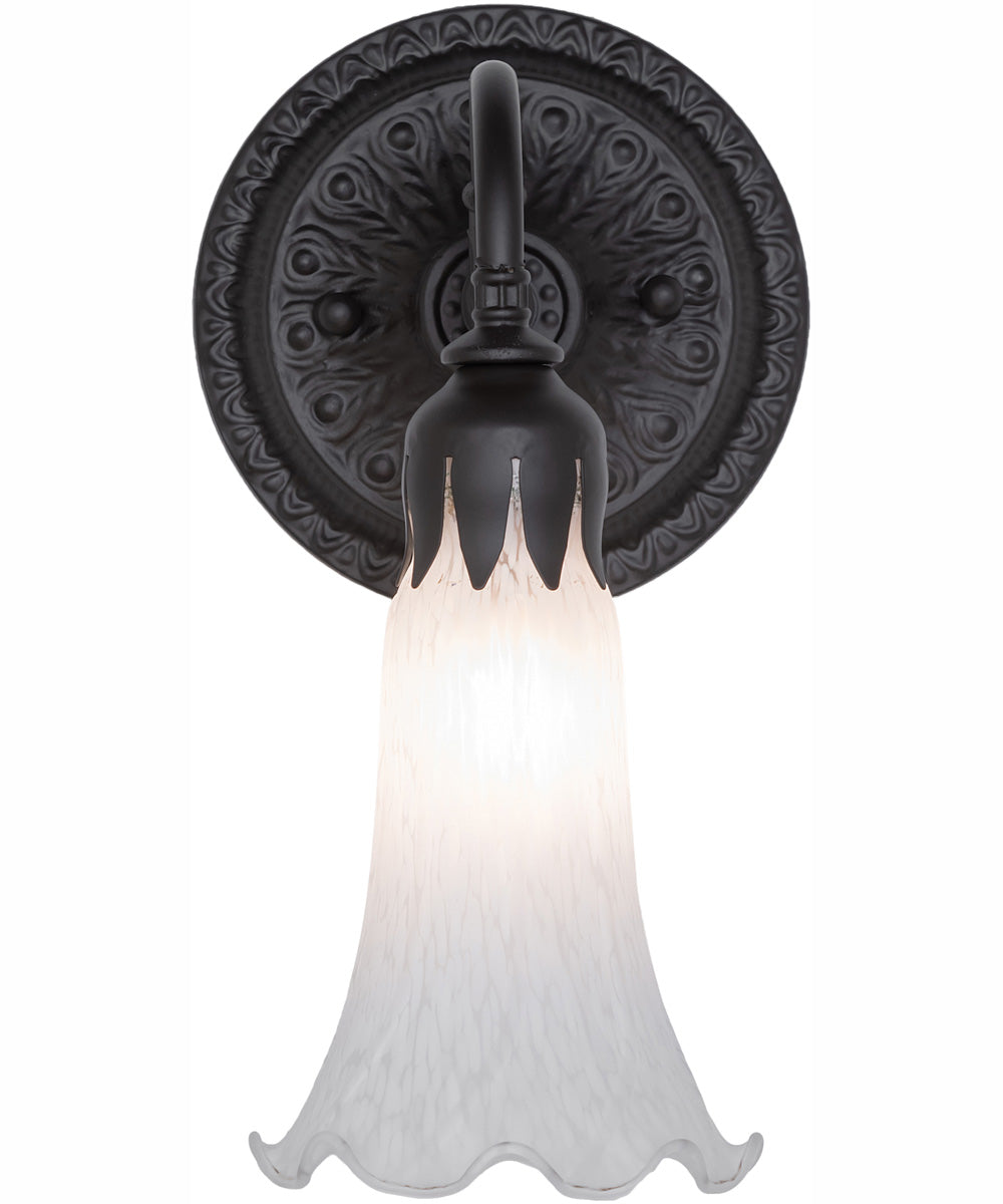 5.5" Wide White Tiffany Pond Lily Wall Sconce