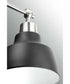 Bramlett 2-Light Graphite Metal Shade Coastal Bath Vanity Light Brushed Nickel