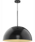Perimeter 1-Light Mid-Century Modern Pendant with metal Shade Matte Black