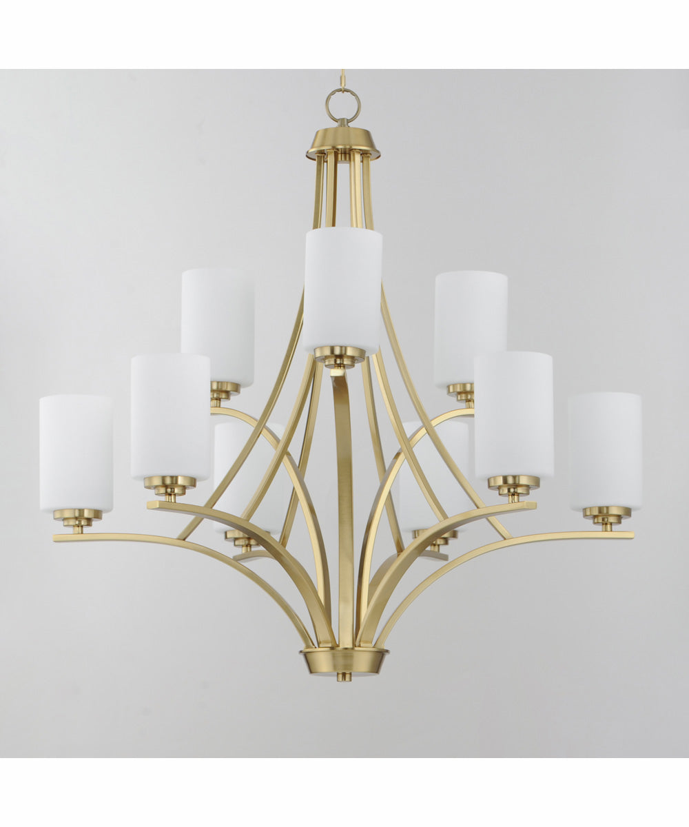 Deven 9-Light Chandelier Satin Brass