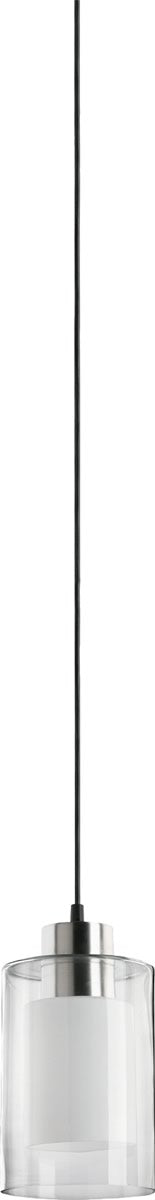 5"W 1-light Pendant Satin Nickel Clear and White