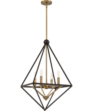 Louvre 4-light Pendant Western Bronze
