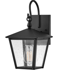 Huntersfield 1-Light Small Outdoor Wall Mount Lantern in Black