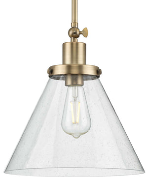 Hinton 1-Light Seeded Glass Vintage Style Hanging Pendant Light Vintage Brass
