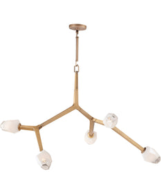 Blossom 5-Light LED Pendant Natural Aged Brass