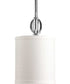 Status 1-Light Off-White textured Shade Coastal Mini-Pendant Light Polished Chrome