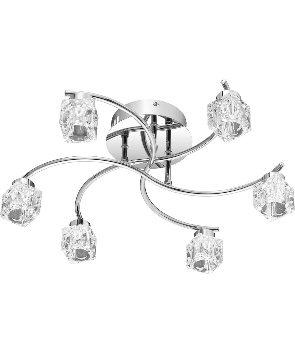 Clear Hollow  Semi Flush Mount Polished Chrome