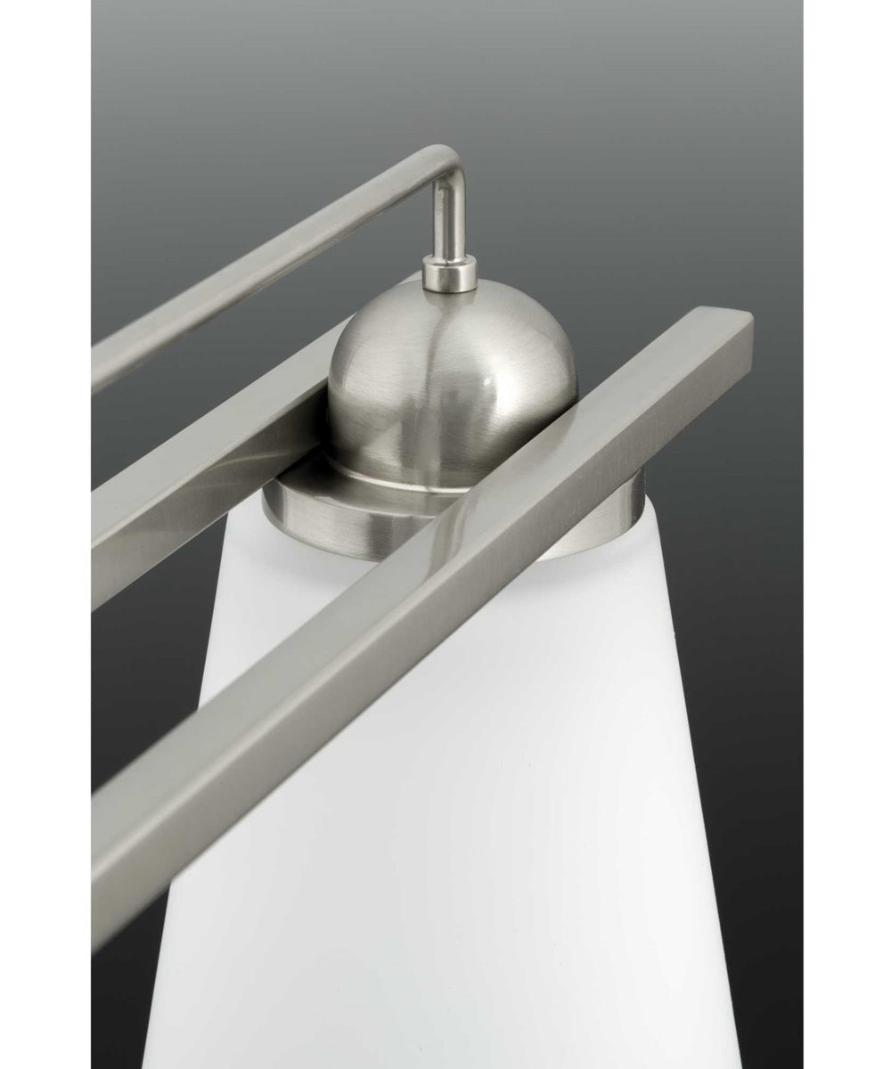 Flight 3-Light Etched Glass Coastal Bath Vanity Light Brushed Nickel