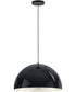24"W Hemisphere LED 1-Light Pendant Gloss Black / Aluminum