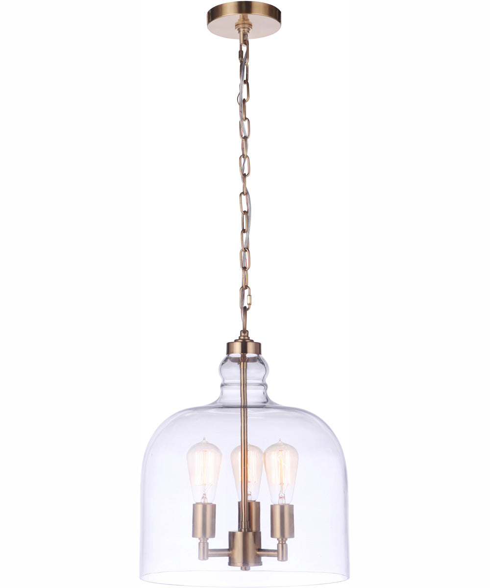 Jackson 3-Light Pendant Satin Brass