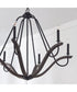 Clive 6-Light Chandelier Carbon Grey and Black Iron