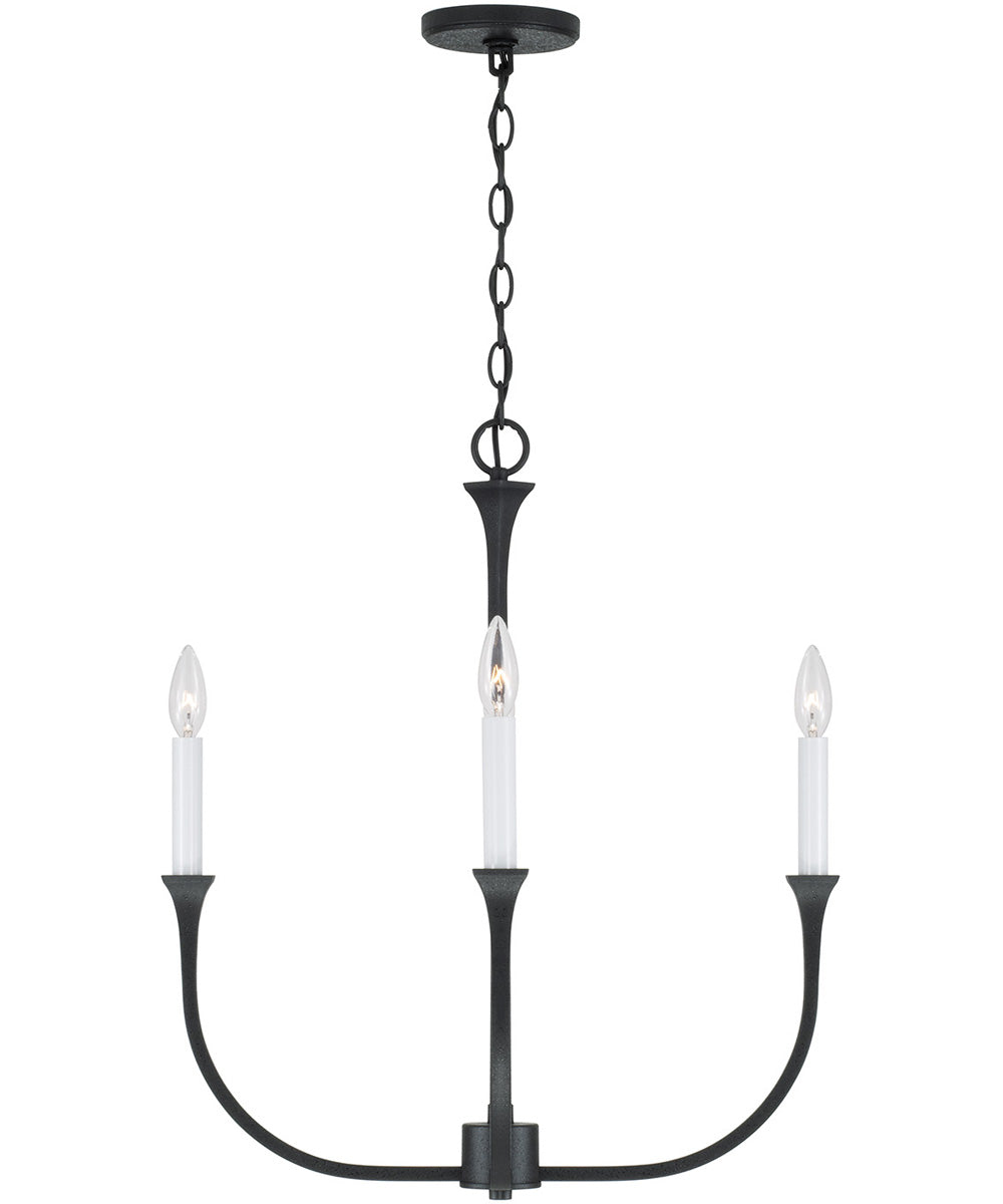 Decklan 4-Light Chandelier Black Iron