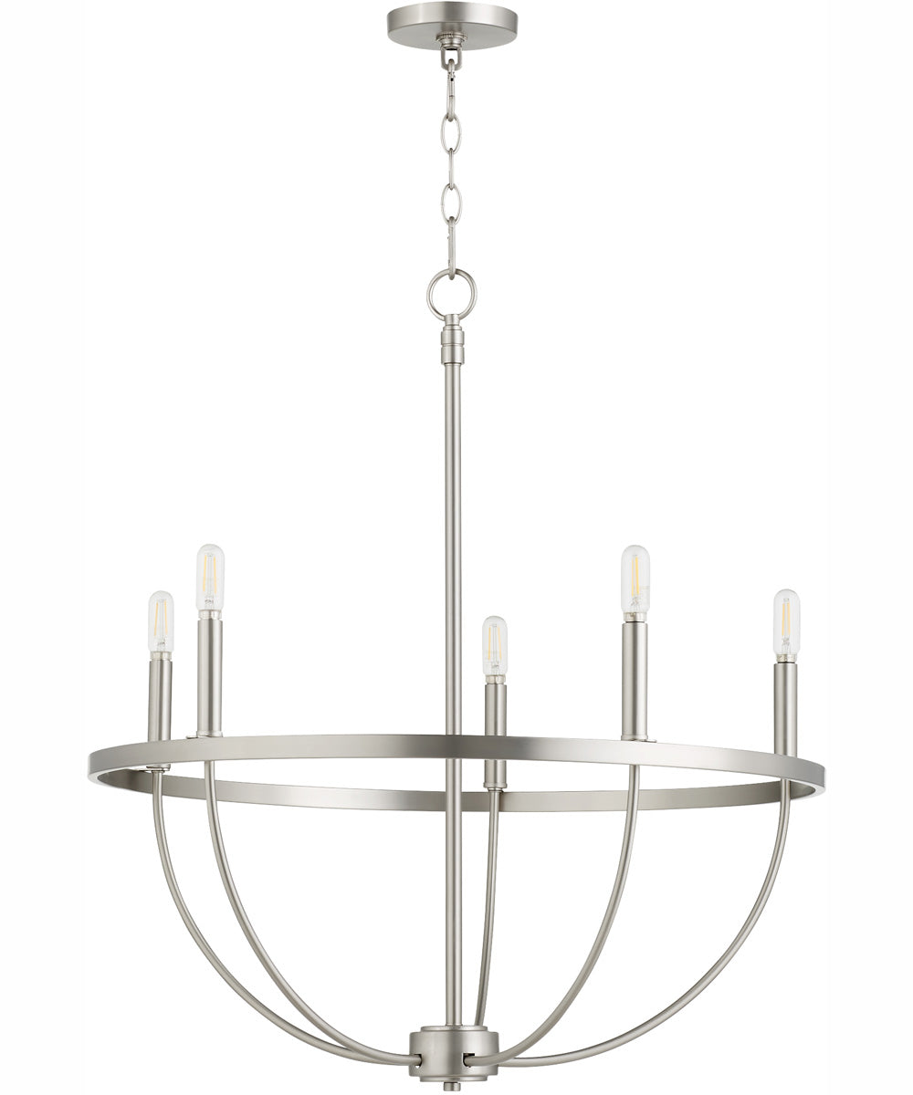 Tribute 5-light Chandelier Satin Nickel
