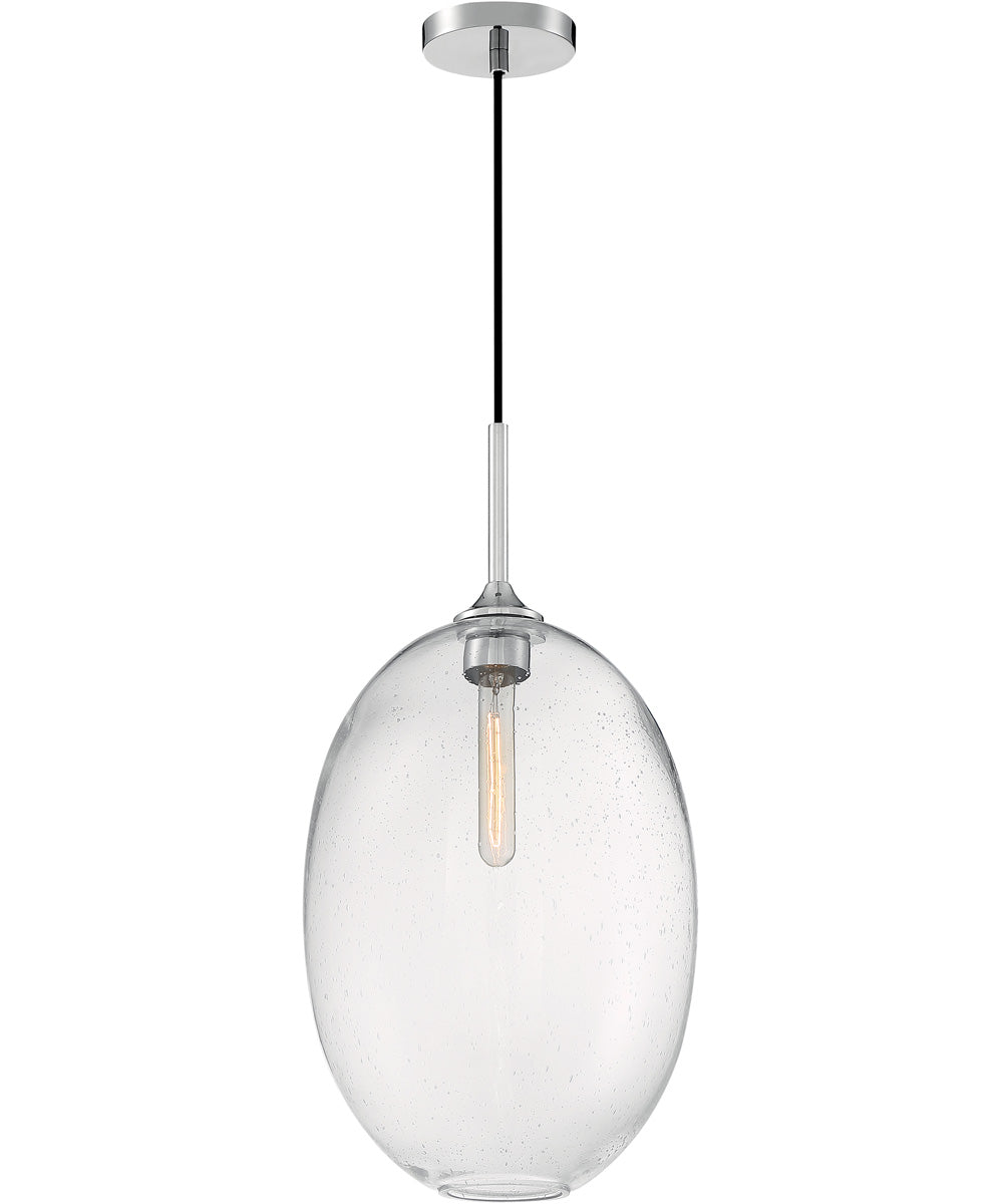 12"W Aria 1-Light Pendant Polished Nickel