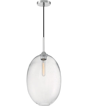 12"W Aria 1-Light Pendant Polished Nickel