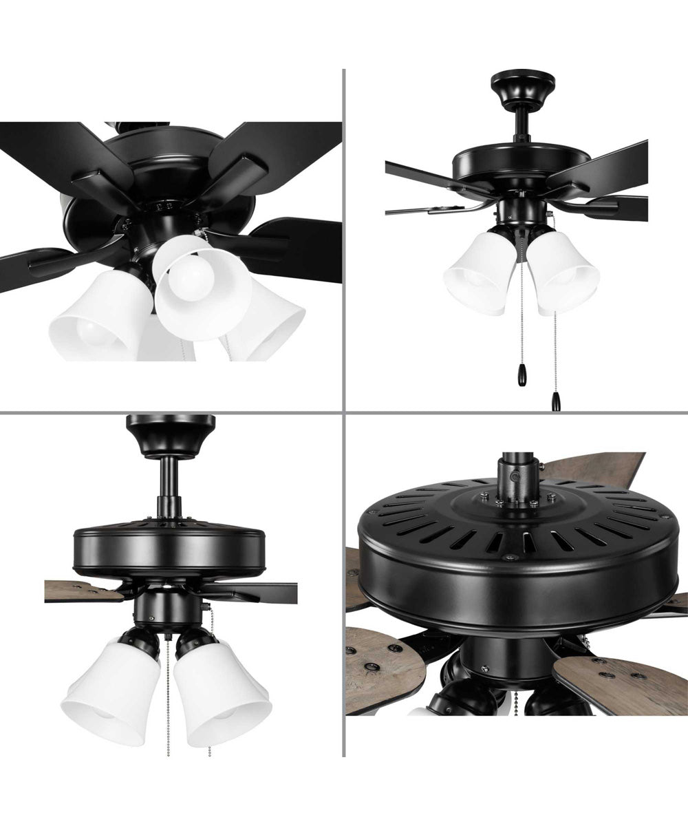 AirPro 52 in. 5-Blade Transitional Ceiling Fan with Light Matte Black