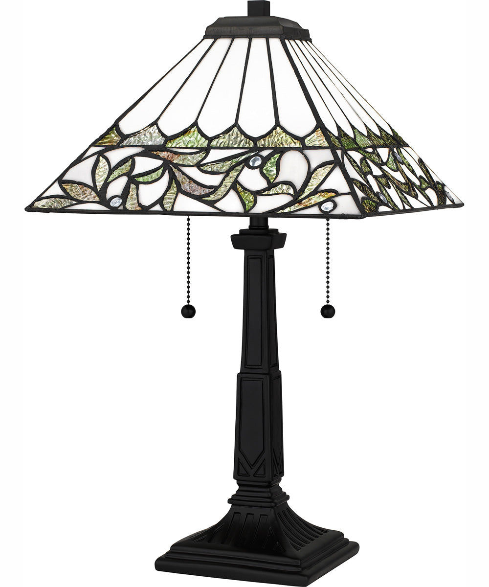 Tiffany Small 2-light Table Lamp Matte Black