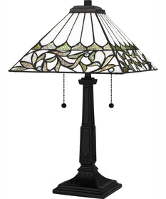 Tiffany Small 2-light Table Lamp Matte Black