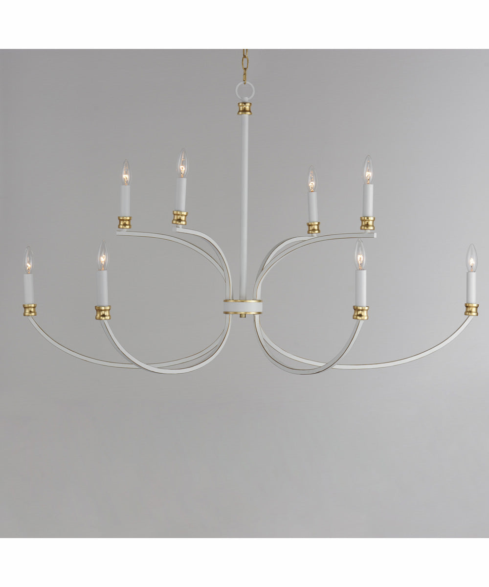 Charlton 8-Light Chandelier Weathered White/Gold Leaf