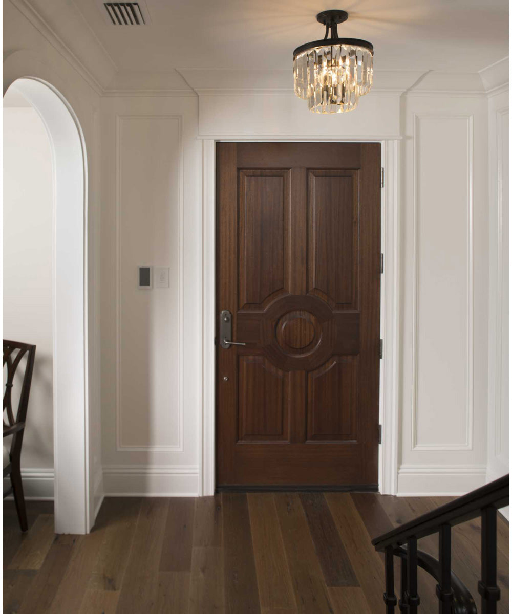 Glimmer 3-Light 19" Semi-Flush Convertible Antique Bronze