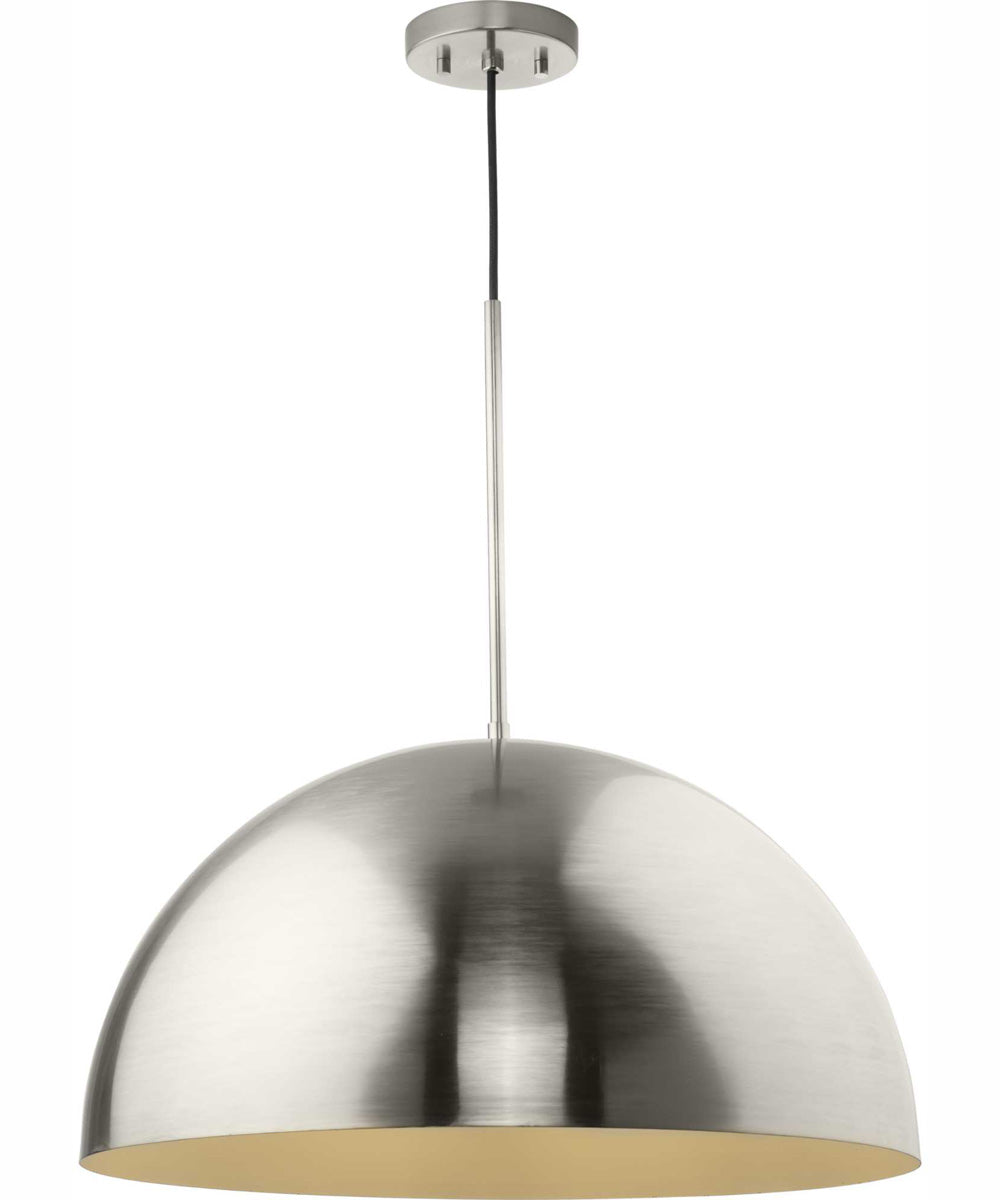Perimeter 1-Light Mid-Century Modern Pendant with metal Shade Brushed Nickel