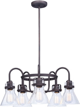 24"W Seafarer 5-Light Chandelier With Bulbs Oil Rubbed Bronze