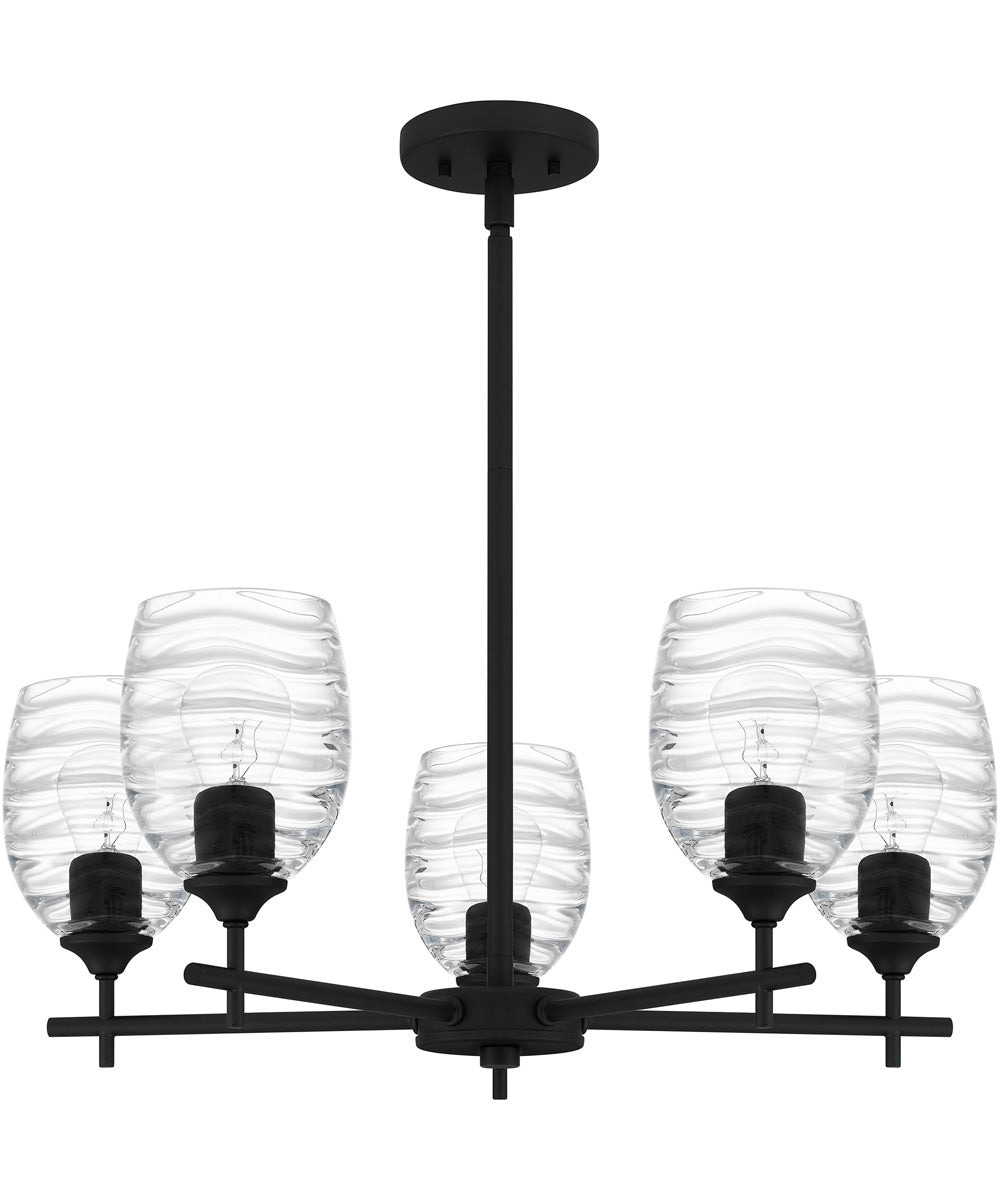 Lucy 5-light Chandelier Matte Black