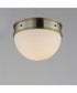 Duke 1-Light Flush Mount Satin Nickel / Satin Brass