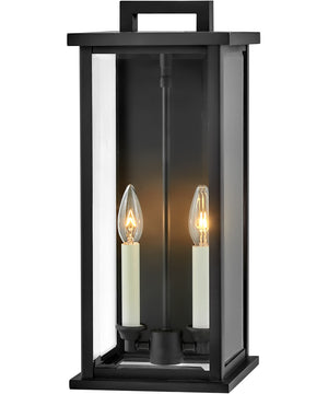 Weymouth 2-Light Medium Outdoor Wall Mount Lantern in Black