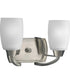 Wisten 2-Light Etched Glass Modern Bath Vanity Light Brushed Nickel
