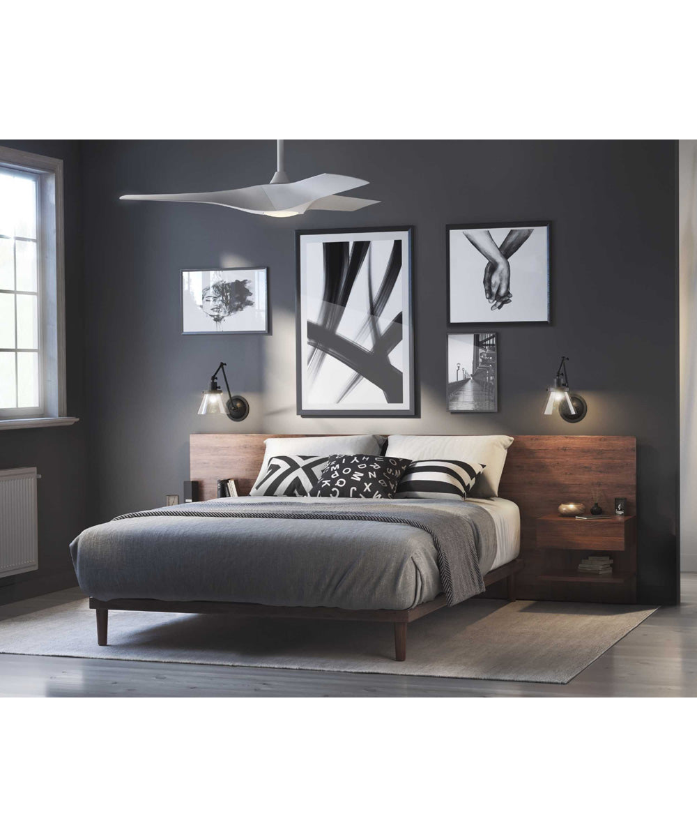 Ryne 52" 3-Blade Matte White LED Transitional Indoor/Outdoor DC Ceiling Fan Satin White