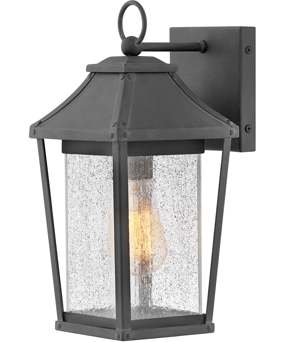 Palmer 1-Light Small Outdoor Wall Mount Lantern in Museum Black