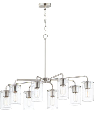 Sleek 8-Light Chandelier Satin Nickel