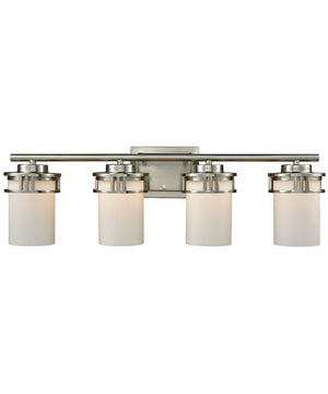 Ravendale 4-Light for the Bath Brushed Nickel/Opal White Glass