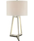 Pax 2-Light Table Lamp W/Led Night Brushed Nickel/White Linen Shade