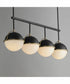 Duke 4-Light Linear Pendant Black/Weathered Brass