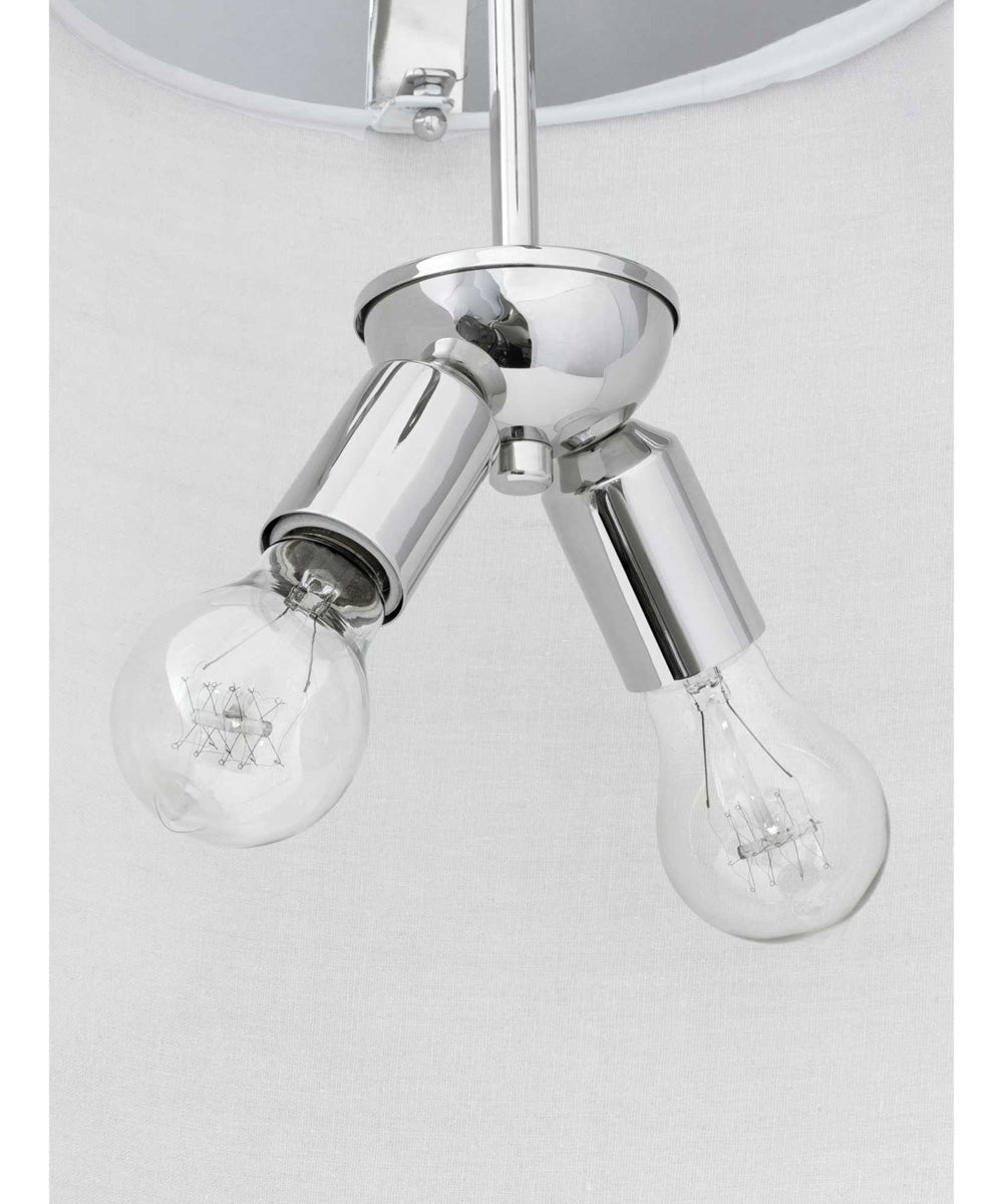 Galley 2-Light Linen Shade Coastal Pendant Light Polished Nickel