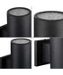 5" Outdoor Up/Down Wall Cylinder 2-Light Modern Outdoor Wall Lantern with Top Lense Black