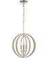 Retro Rings 3-Light chandelier  Sandy Beechwood / Polished Nickel