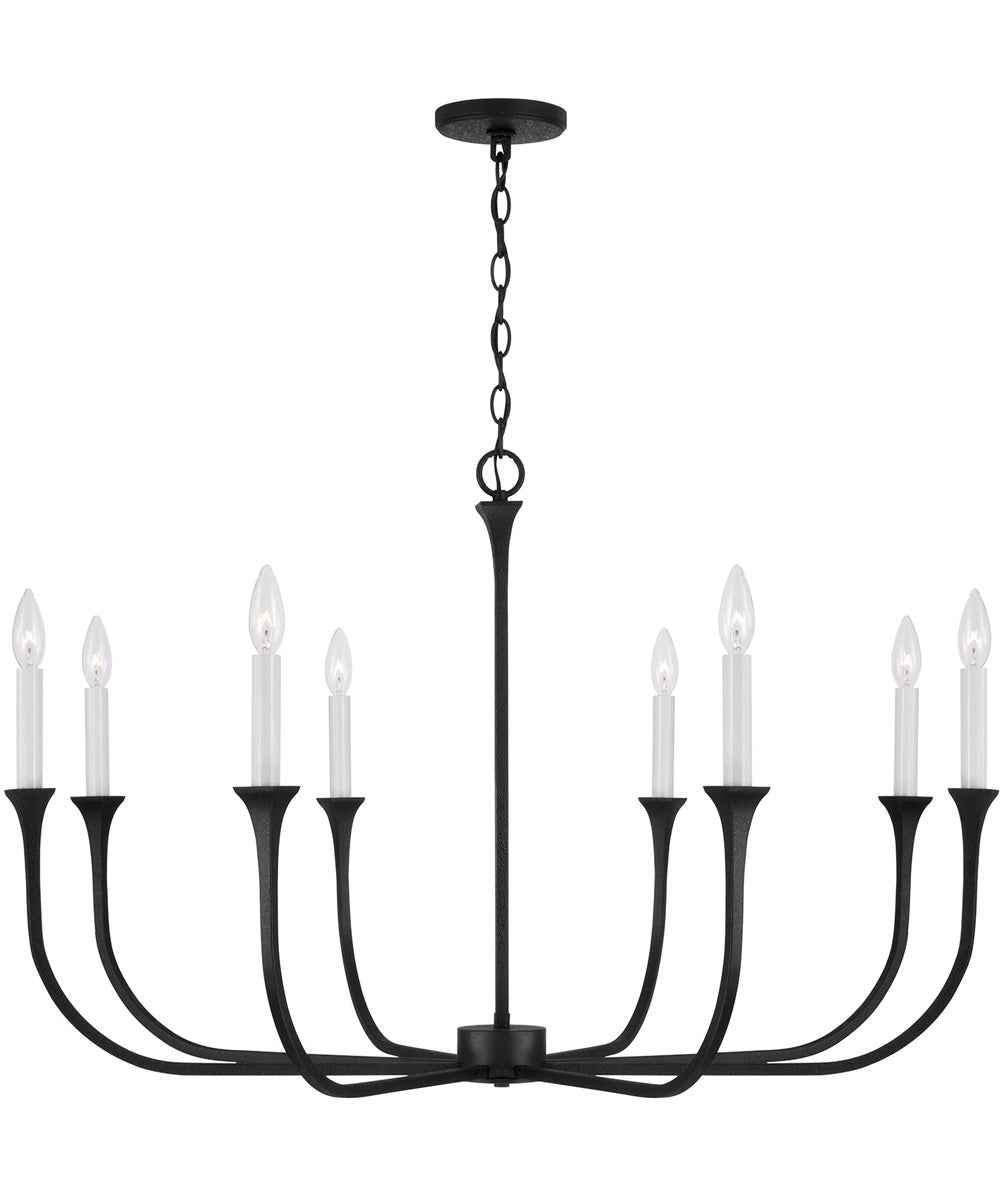 Decklan 8-Light Chandelier Black Iron