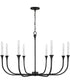 Decklan 8-Light Chandelier Black Iron