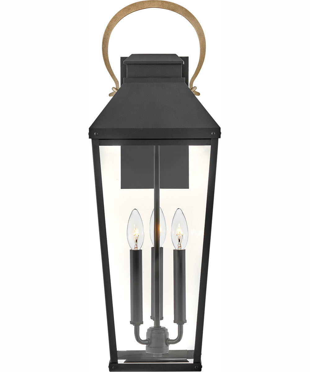 Dawson 3-Light Large Wall Mount Lantern in Black