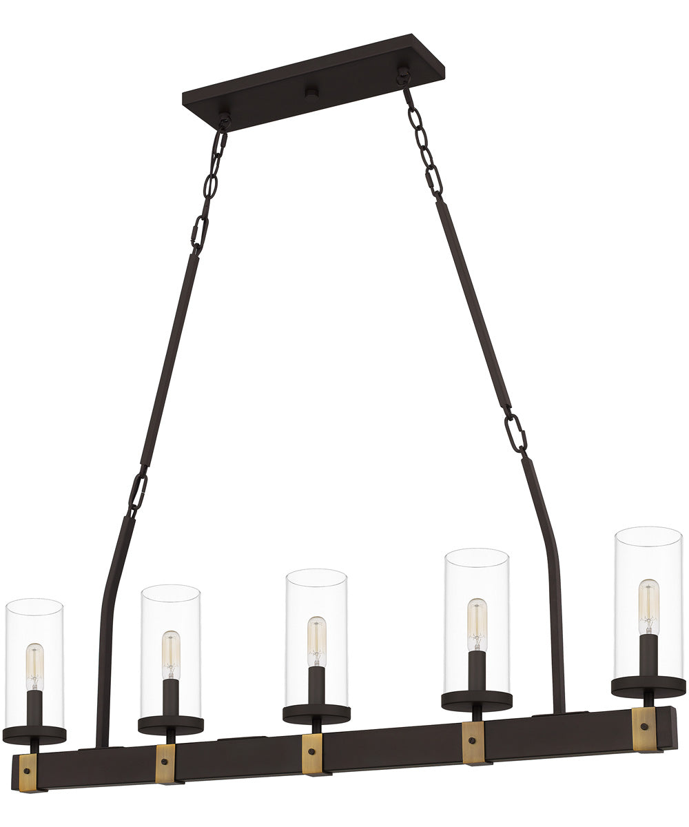 Lisbon 5-light Island Light Old Bronze